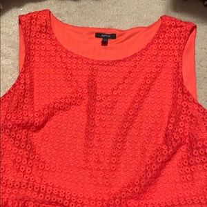 Woman’s Size 1X Eyelet Lace Coral colored fit-and-flare dress